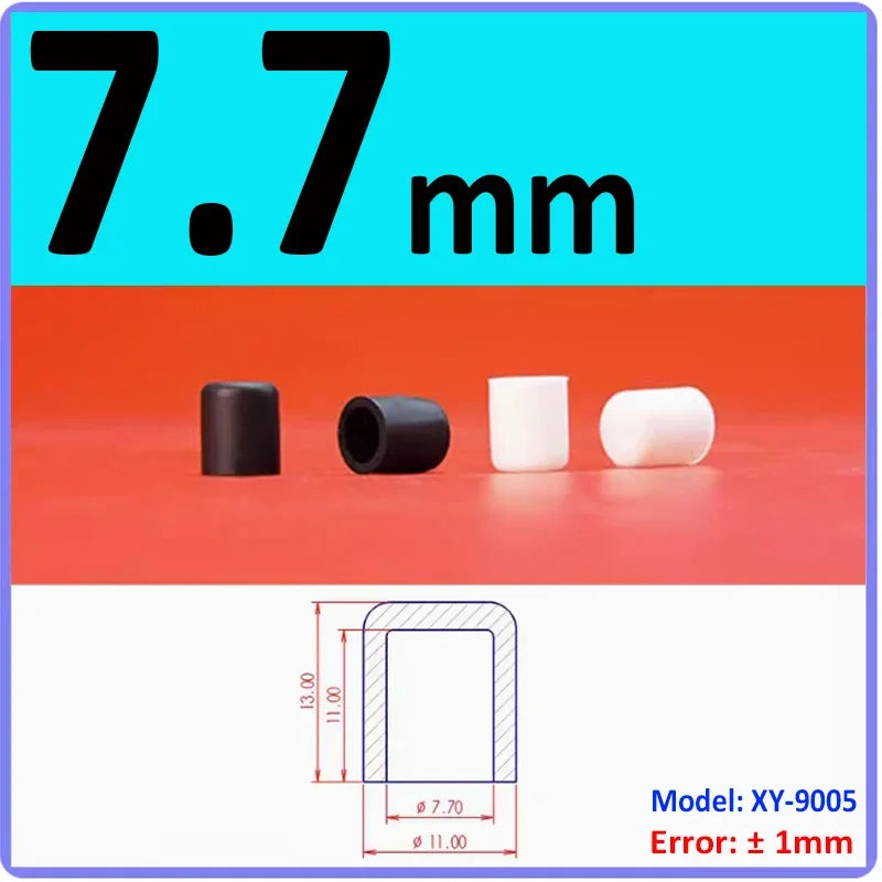  White Silicone rubber cover round steel pipe sleeve end protective cap anti-collision and high temperature resistant 3~68.5mm
