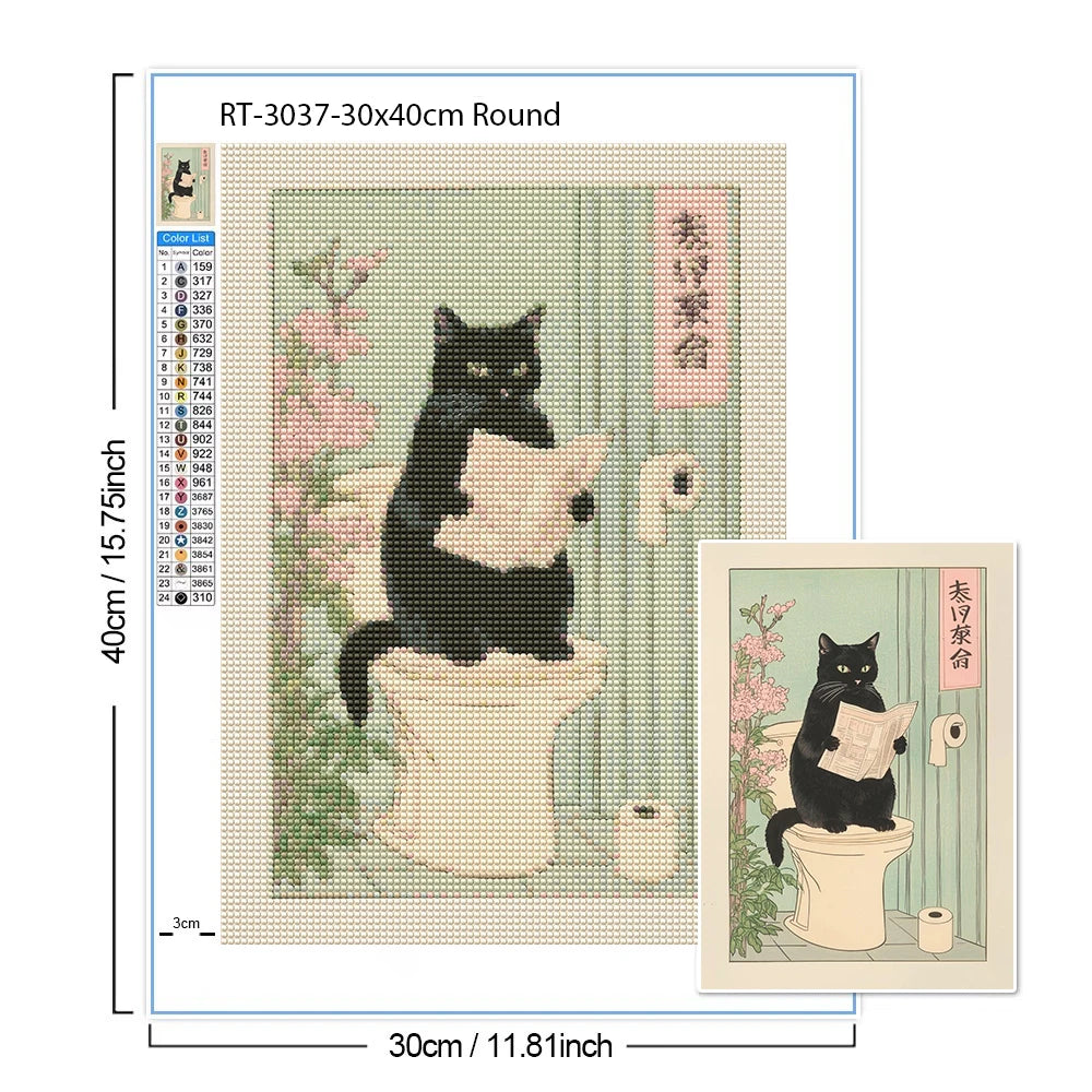 Cat in Bathtub Diamond Painting Retro Animal Picture Full Diamond Mosaic Embroidery Cross Stitch Kits Home Decor New Arrivals