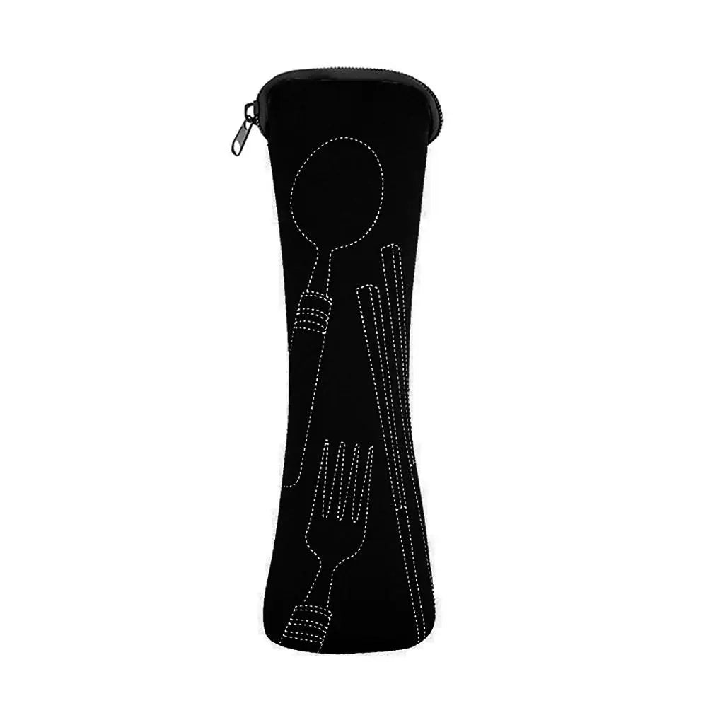 Cutlery Storage Bag Travel Fork Spoon Chopsticks Stainless Steel Cutlery With Case Pouch Fork Spoon Chopstick Case