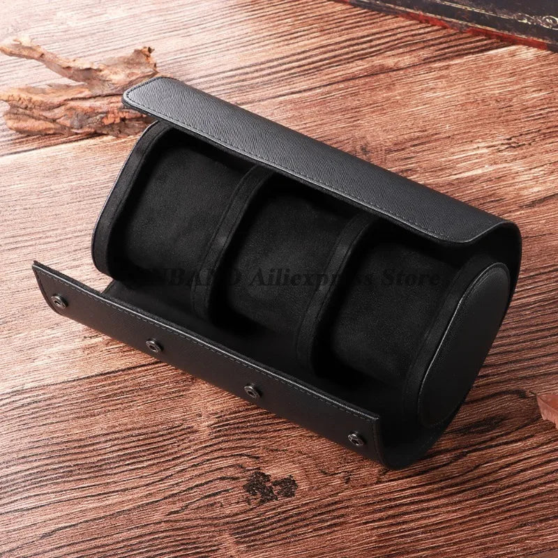 Watch Travel Case PU Leather Watches Leather Box Vintage Watch Storage Organizer-Secure Storage Vintage Watch Display Organizer