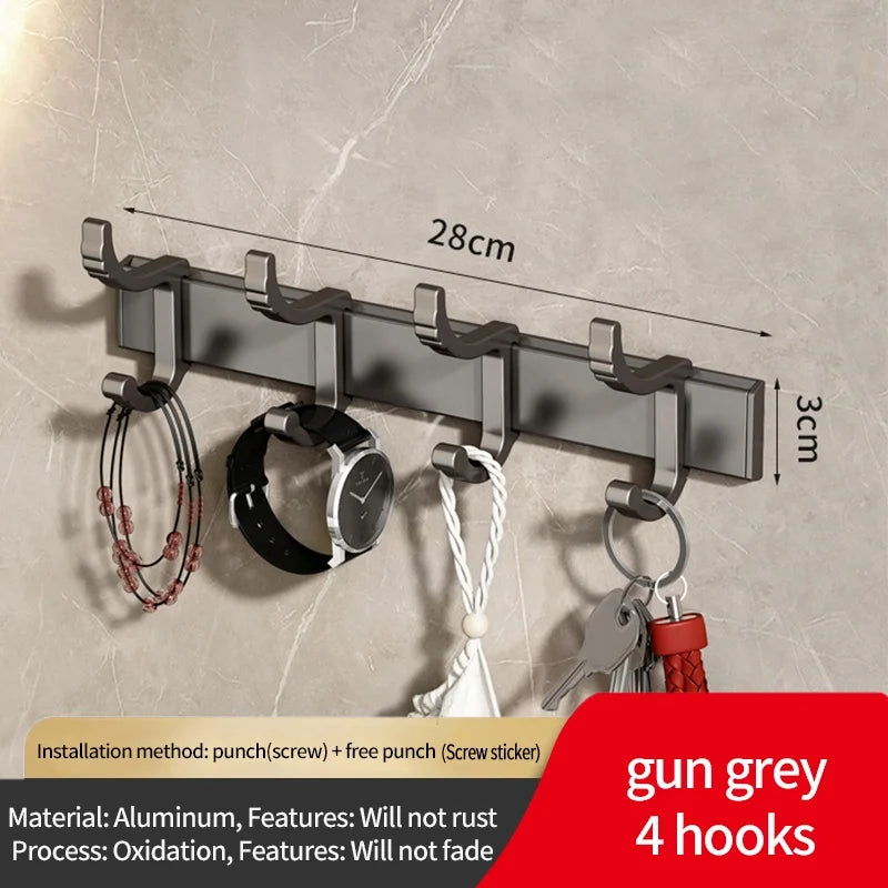 No Drill Upgrade: Adjustable Width and Thickness, Portable Bathroom Hook, Door Hooks, Clothes Hook for Kitchen and Bathroom