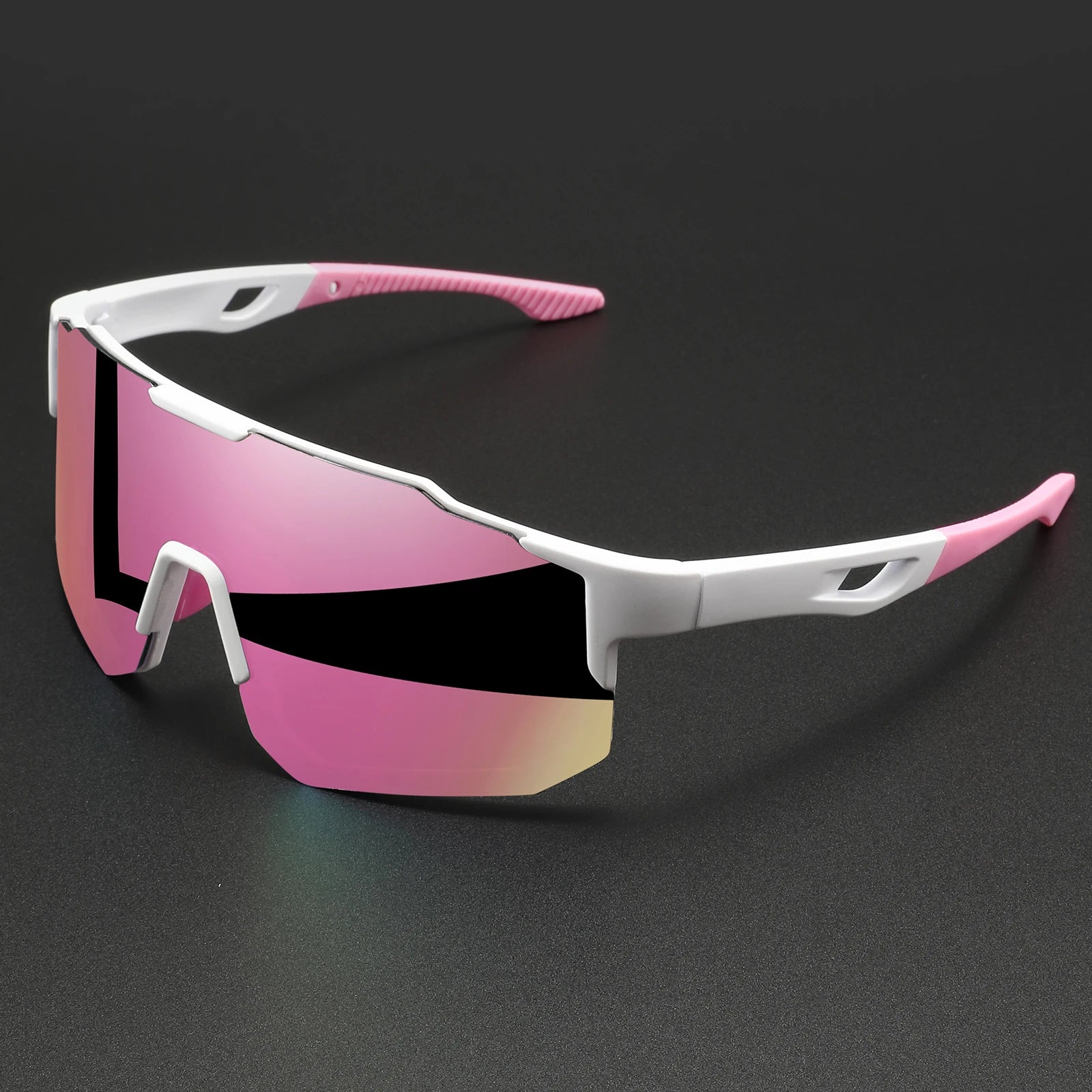 Unisex Oversized Colorful Sports Sunglasses UV400 Wraparound Design for Cycling Hiking Outdoor Activities Comfort Fit