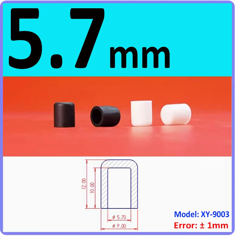  White Silicone rubber cover round steel pipe sleeve end protective cap anti-collision and high temperature resistant 3~68.5mm