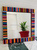 Handmade Modern Eco-Friendly Crayon Pencil Decorative Wall Mirror Custom Luxury 18x18 Inch Square Mirror for Home Decor