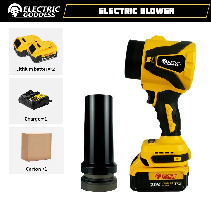 Brushless 300000RPM Electric Turbo Blower Jet Fan Vacuum Cleaner Handheld Leaf Blower Dust Blowing For Dewalt 20V Battery Pin