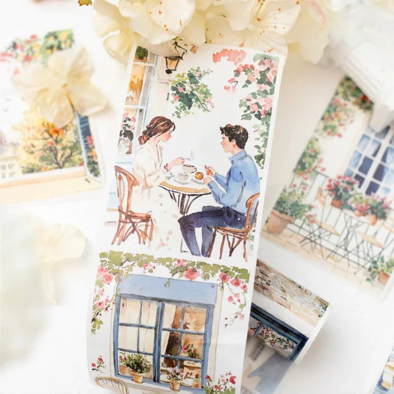 Journal GO 8X200cm Multiple Scene Tearable Washi Tape DIY Scrapbooking Collage Junk Journal Background Decoration Masking Tape