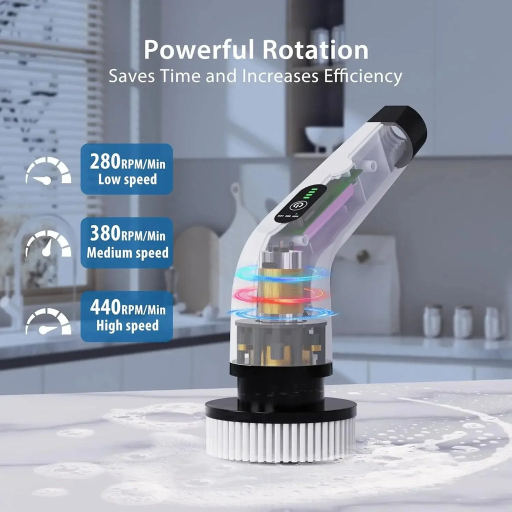Cordless Multifunctional Electric Cleaning Brush - Spin Scrubber Portable Toilet Mop for Kitchen & Bathroom