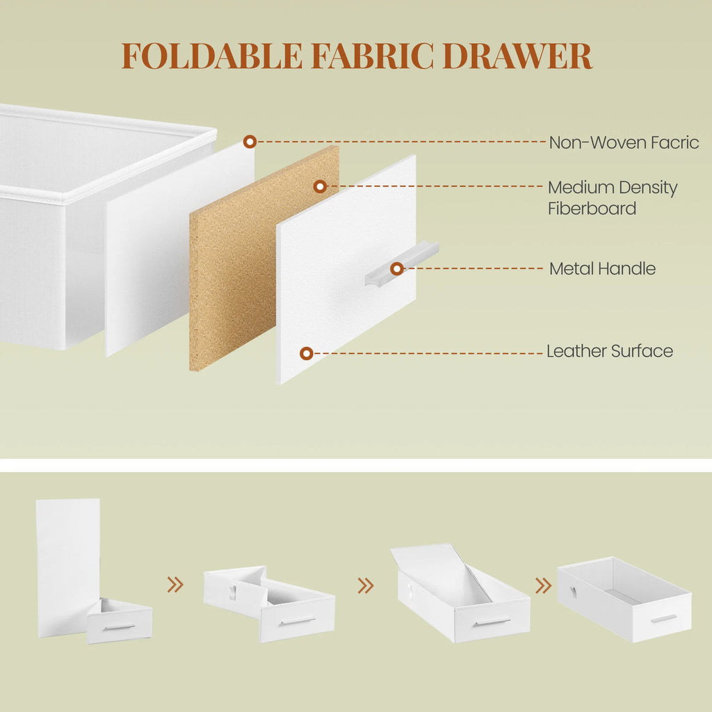 Side Table with Power Strip, Bedside Table with LED Light, Nightstand with 3 Drawers, 2 AC Outlets and 2 USB Ports