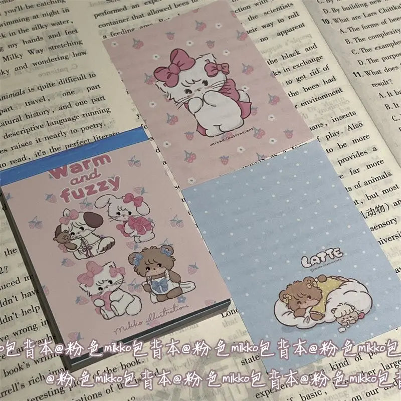 70sheets Ins Style Cute Kitten Sticky Notes Book, Paper Student Manual Book