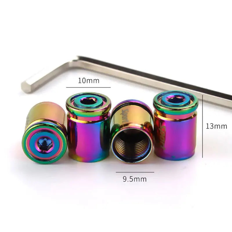 4x Titanium Anti-theft Car Tire Valve Cap Aluminum Sport Exterior Auto Air Caps
