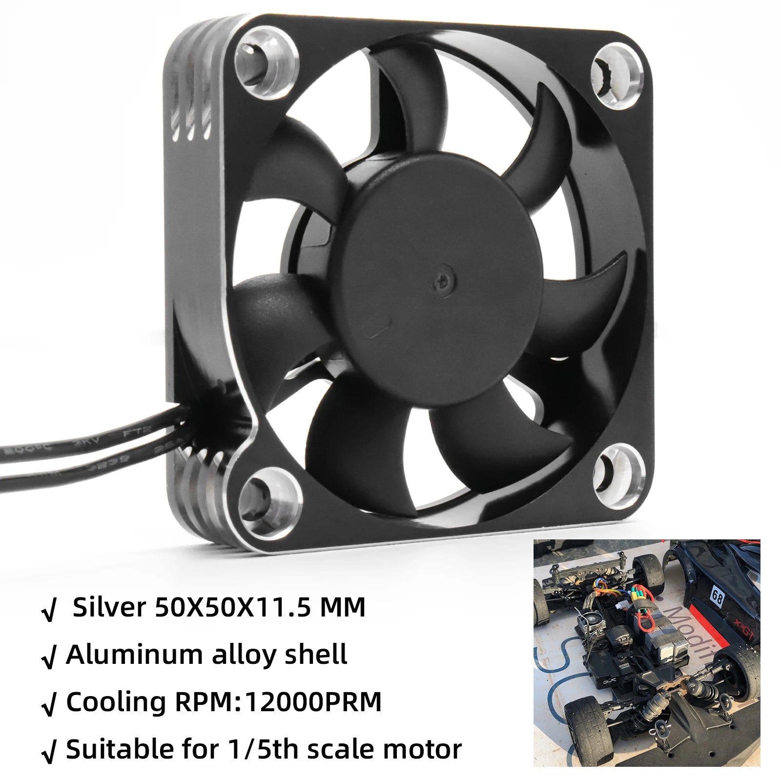 RC 25/30/35/40/50mm Fan 28000 RPM Heat Dissipation Cooling Fan for RC Crawler 1/10 1/8 1/5 Motor Brushless/Brushed ESC RC Car