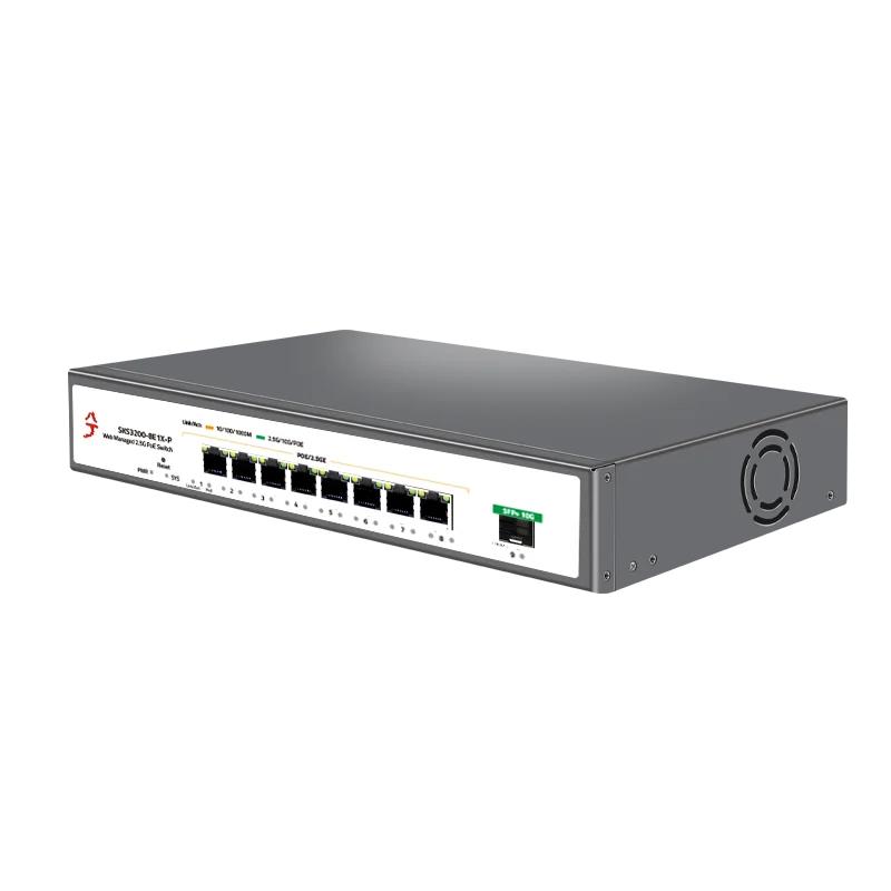 XikeStor Simple L2 Managed POE  8 Ports 2.5G POE RJ45 1 Port 10G SFP+ Ethernet  Support VLAN/Port Aggregation WEB Management
