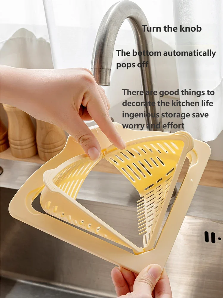 Storage Container Capacity Suction Cup Kitchen Sink Strainer Basket with Simple Installation Corner Sink Trash for Kitchen