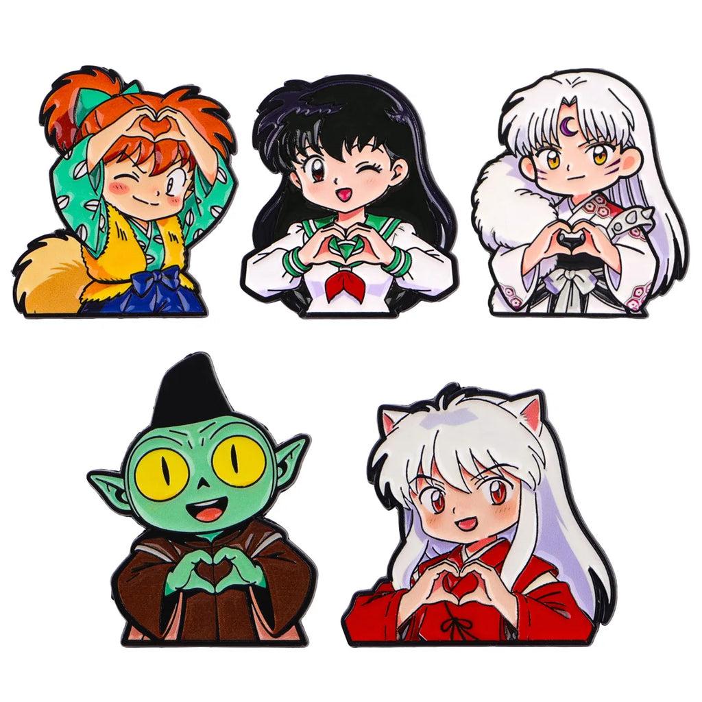 5pcs/set Magical Love Comics Enamel Pins Manga Metal Brooch Backpack Hat Bag Collar Lapel Badges Fashion Jewelry Collection Gift