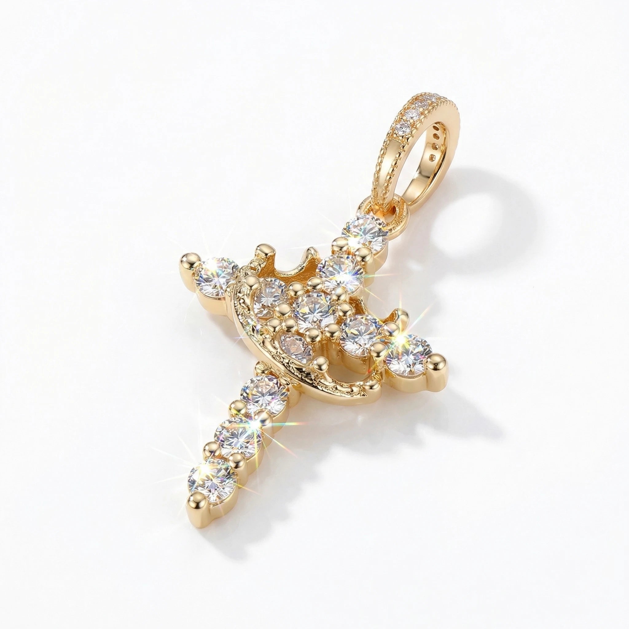 Gold Plated CZ Charms Fit Original Bracelet 925 Sterling Silver Core Heart Star Flower Dangle Beads Luxury DIY Jewelry Gift
