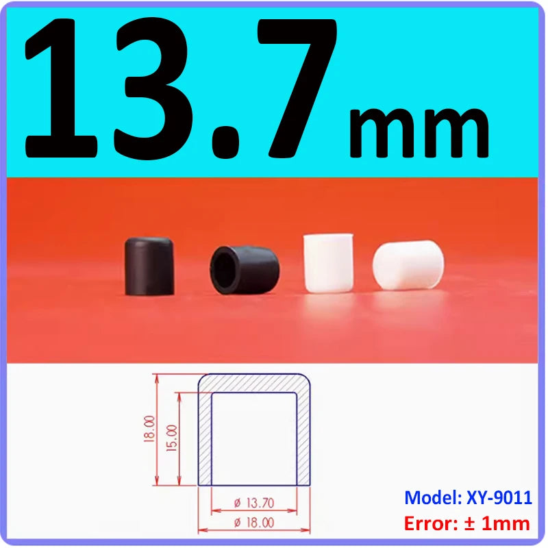  White Silicone rubber cover round steel pipe sleeve end protective cap anti-collision and high temperature resistant 3~68.5mm