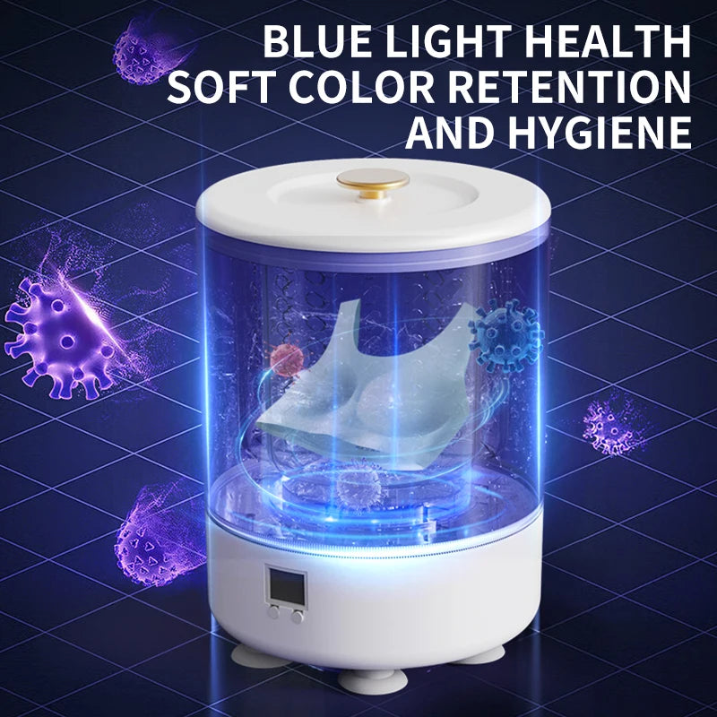 Portable Mini Washing Machine with USB Power and Battery 3L 3-liter 2-in-1 Washer-dryer for Underwear Socks Clothes Cleaning