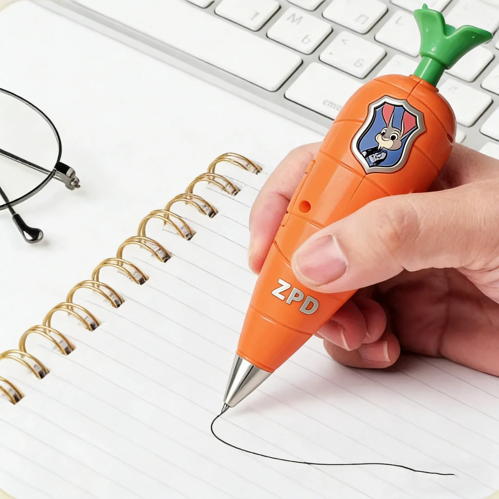 Zootopia 2 Carrot Recorder Pen  Judy - Nick Style for Kids  60s Mini Recorder  2-in-1 Gel Pen Stationery