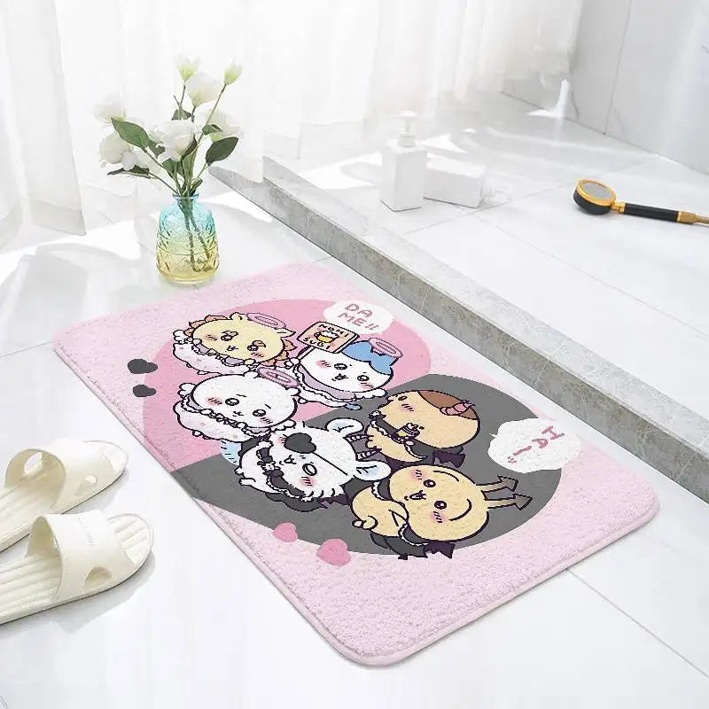 Cartoon-c-chiikawaS Kawaii Floor Mats Home Laundry Rug Carpet For Living Room Decor Lounge Area Anti-slip Mat Entrance Doormat