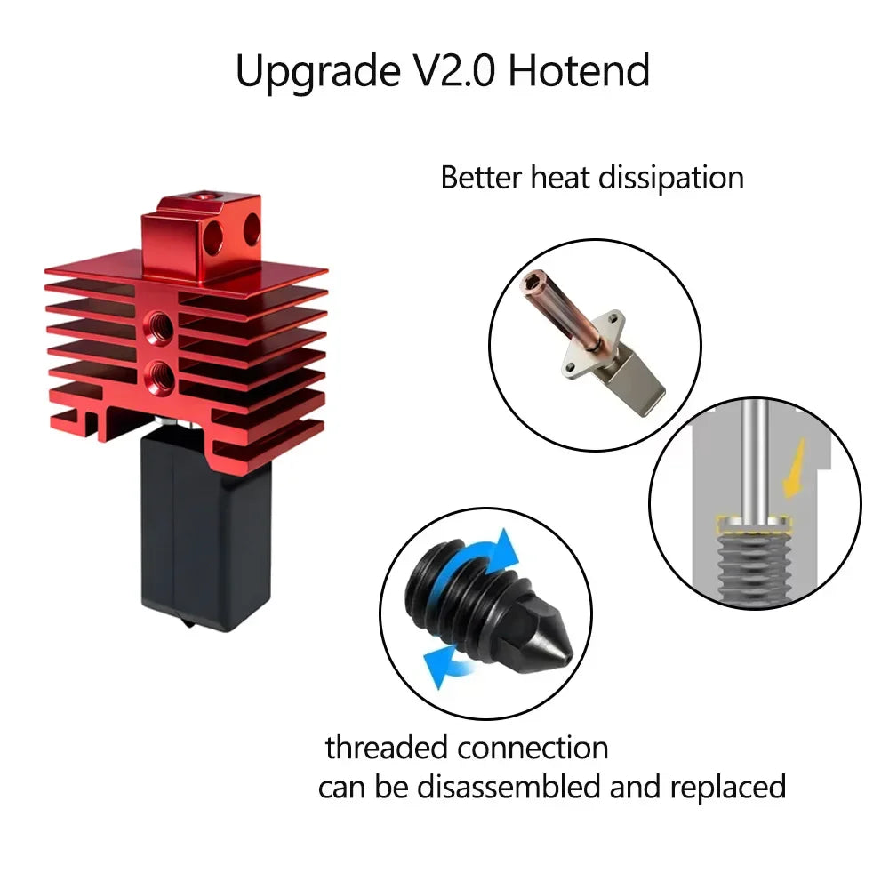 For Bambu Lab P1S Hotend Complete Assembly Upgrade Hardened Steel Extruder Kit For X1 X1C P1P P1S Fan Nozzle X1 Carbon Hot End