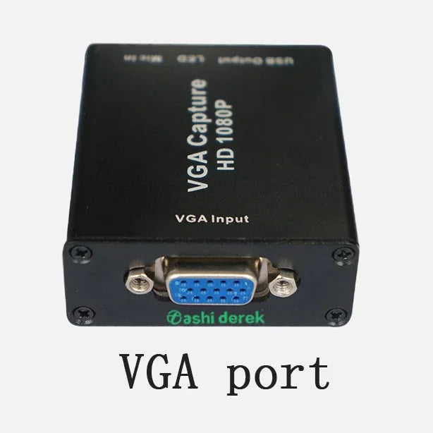 VGA Converter Mini Video Capture Device 1080p VGA Input Turn To Usb Vga Signals Transmission Portable Recording Box with Cables