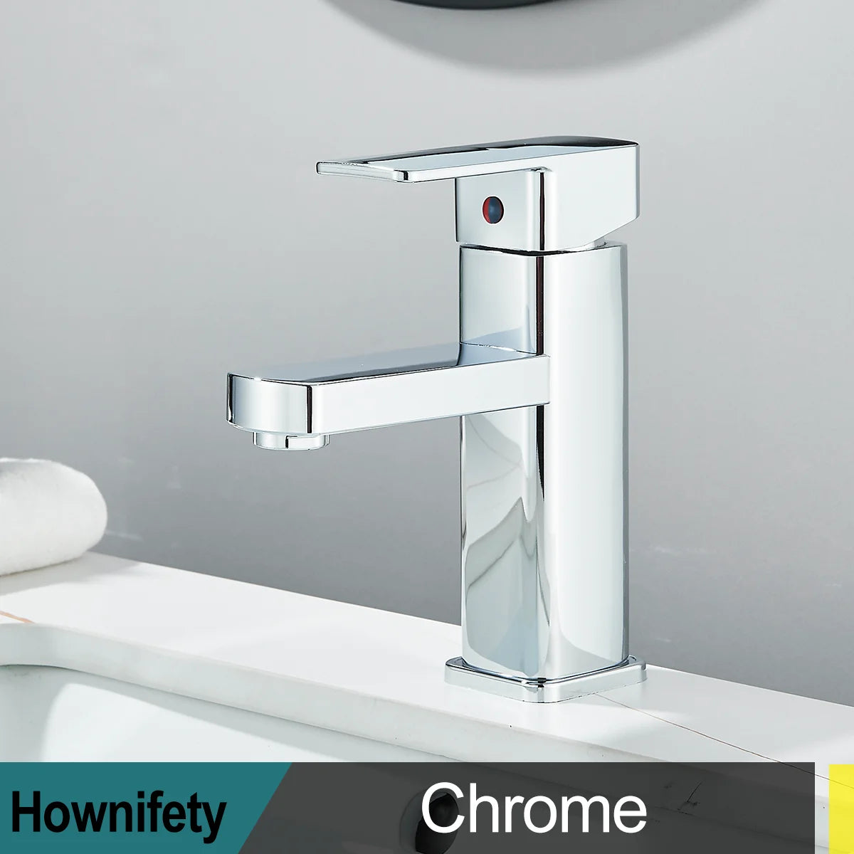 Chrome Single Handle Cold Hot Water Mixer Basin Faucet Sink Tap Deck Mount Single Hole  Bathroom Washing Tap