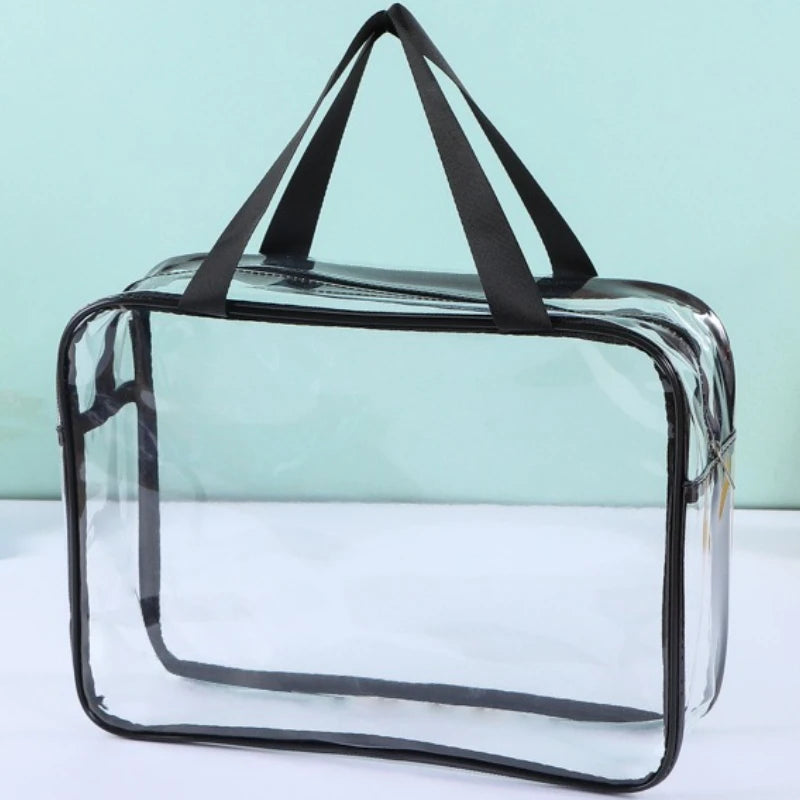 Transparent Storage Bag Waterproof Zipper Closure for Toys Beach Puzzle Travel Toiletries Cosmetic Organizer Portable Washable
