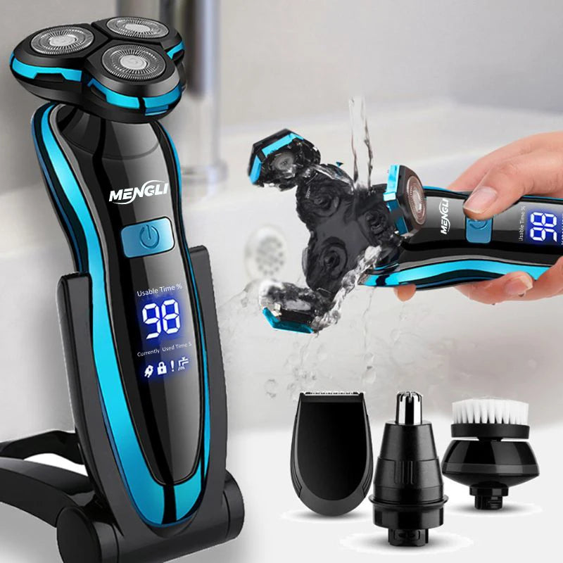 ZOZEN Men Electric Shaver Rechargeable Electric Razor Hair Cutting Shaving Machine Clipper Beard Trimmer Washable Wet-Dry Use