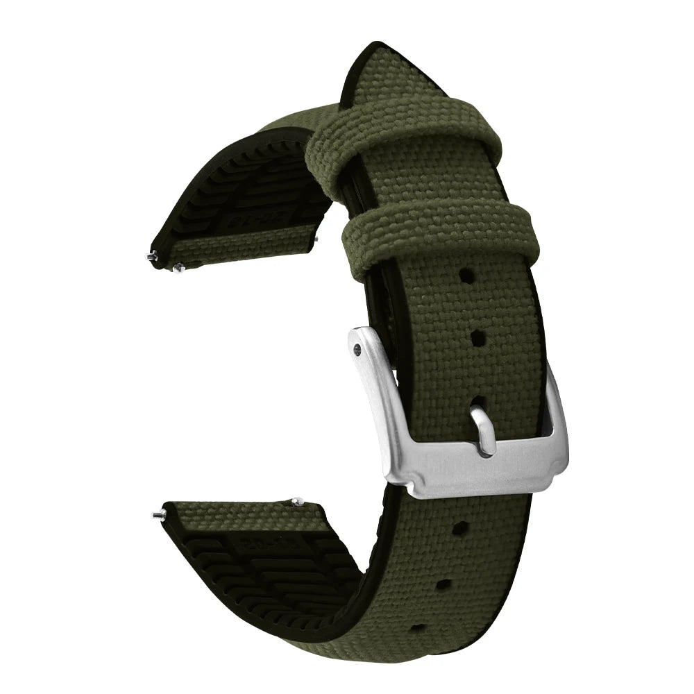 18/19/20/21/22mm For Cordura Sailcloth Nylon Strap Silicone Rubber Quick Release Band for Seiko Omega Cartier Smartwatch Belt