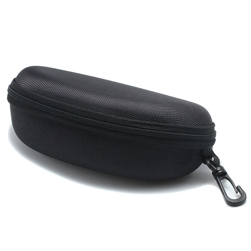 1PC Portable Zipper Carabiner Sunglasses Protector Box Hard Eye Glasses Case Travel Pack Glasses Case Eyewear Accessories