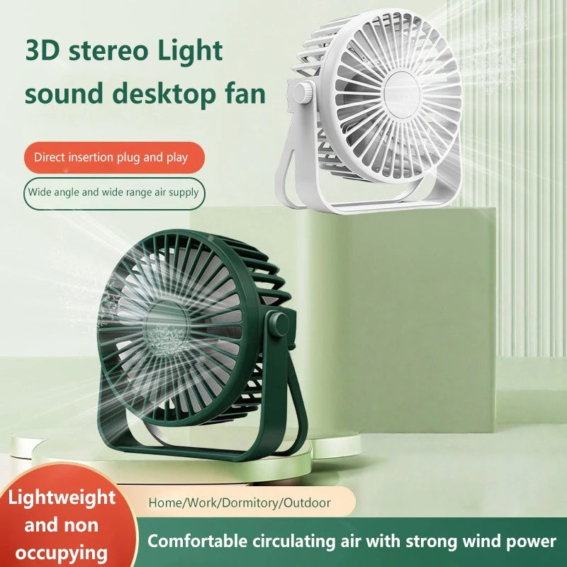 Lenovo Portable 360° Adjustable Mini Fan Quiet Air Circulation Fan Plug Play USB Powered Desk Cooling Fan for Home Office Dorm