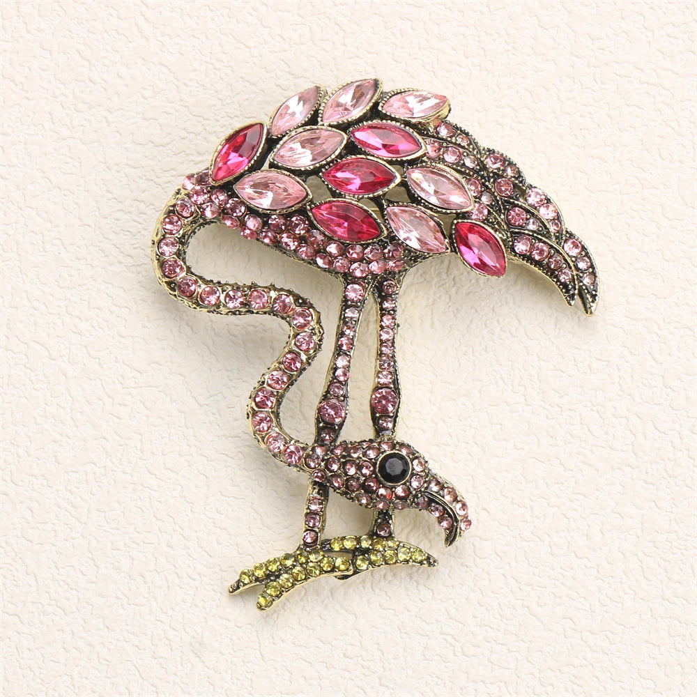 Women New Trendy Brooch Extra-Large Rhinestone Peacock Animal Bird Dog Conch Enamel Pin Jacket Jewelry Accessory
