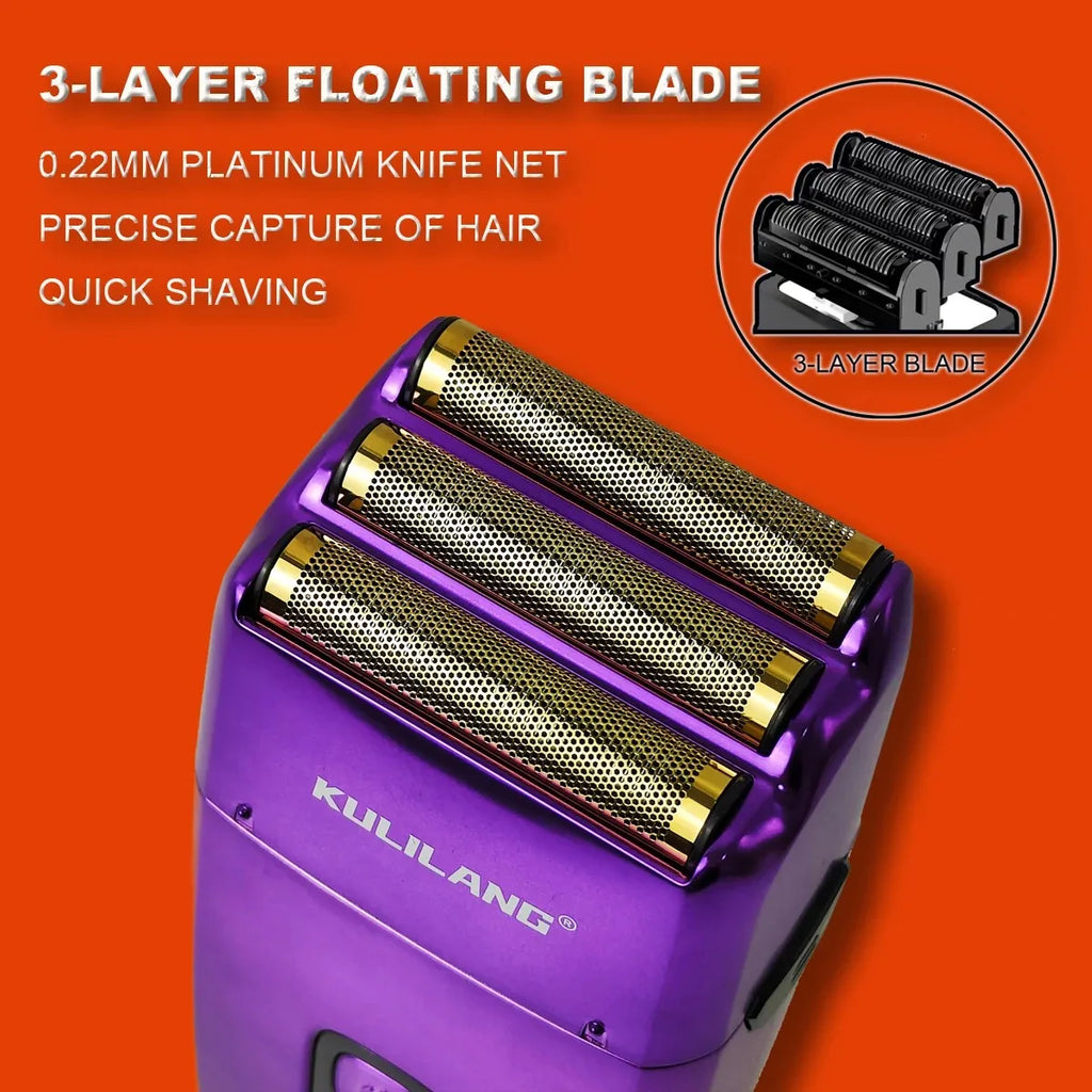 KULILANG Professional Barber R77F R55F R11F Gradient Electric Hair Clipper Titanium Plated FADE Blade 7200rpm Hair Salon Trimmer