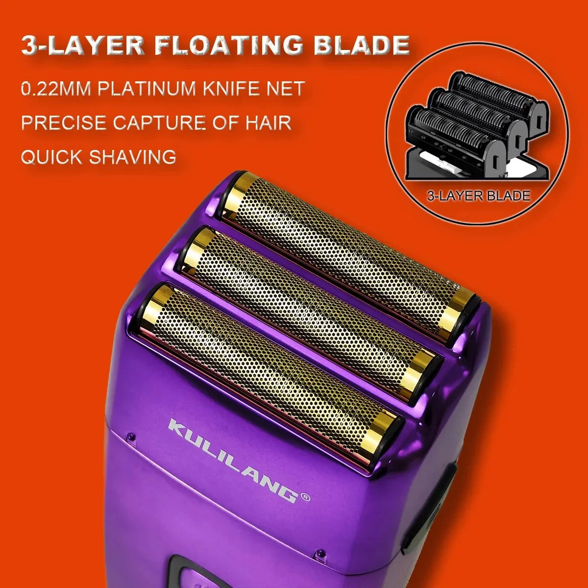 KULILANG Professional Barber R77F R55F R11F Gradient Electric Hair Clipper Titanium Plated FADE Blade 7200rpm Hair Salon Trimmer
