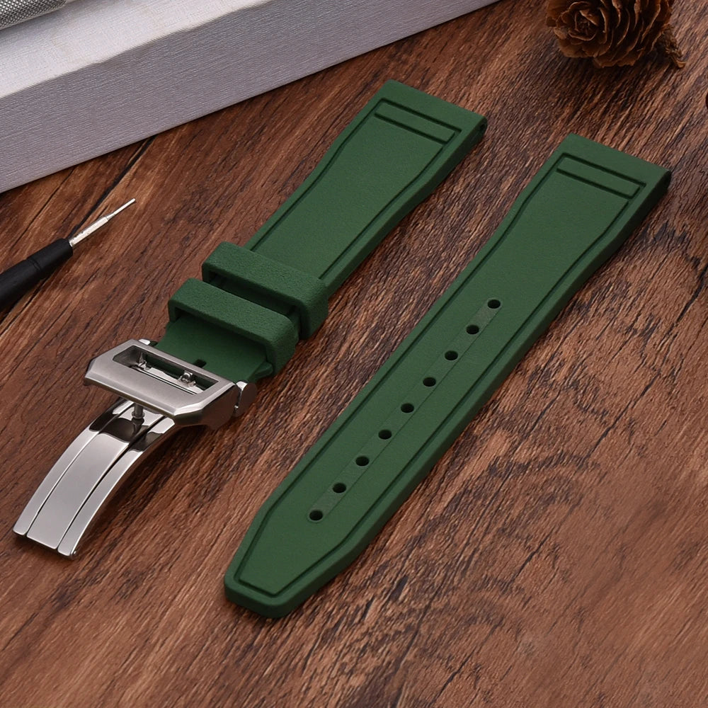 FKM Rubber Strap for IWC Big Pilot Mark Portugieser TOP GUN 20mm21mm 22mm Quick Release Strap Diving Sport Butterfly Buckle Band