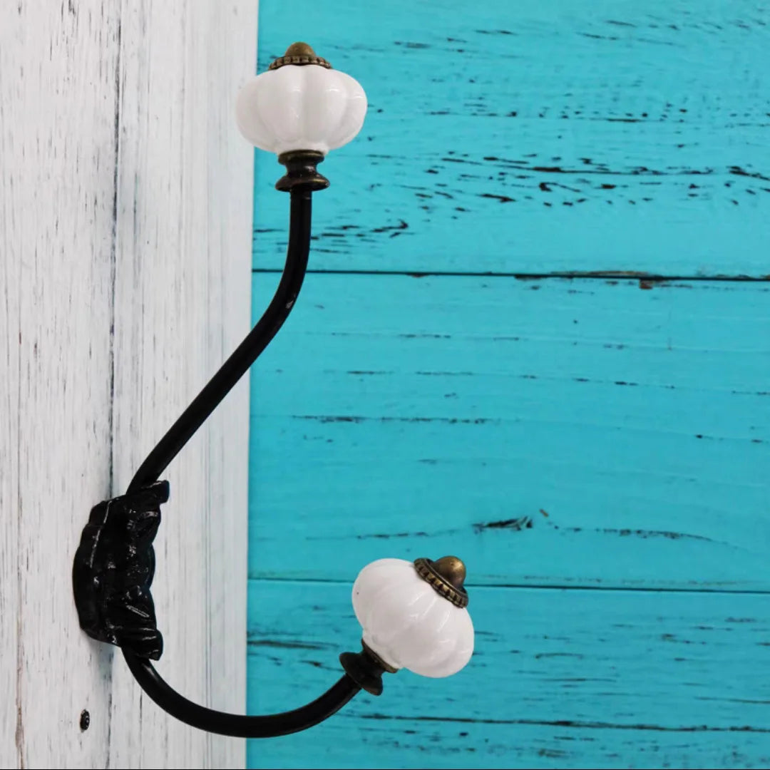 Ceramic Pumpkin Wall Mounted Coat Hooks Various Colors Home Decorative Hooks for Hanging Clothes Bags Towel Hangers Curtain Rack
