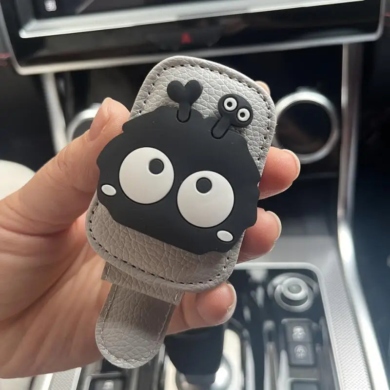 Magnetic Car Sun Visor Glasses Clip - Cute Coal Elf Design, Strong Magnetic Holder for Fashion Glasses, Car Interior Accessories