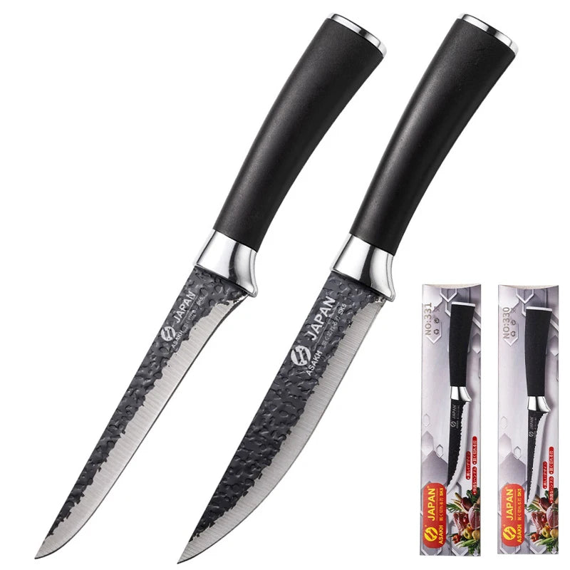 1/2-piece kitchen knife set Japanese stainless steel kitchen knives with nonslip handles sharp for meat cutting and bone removal