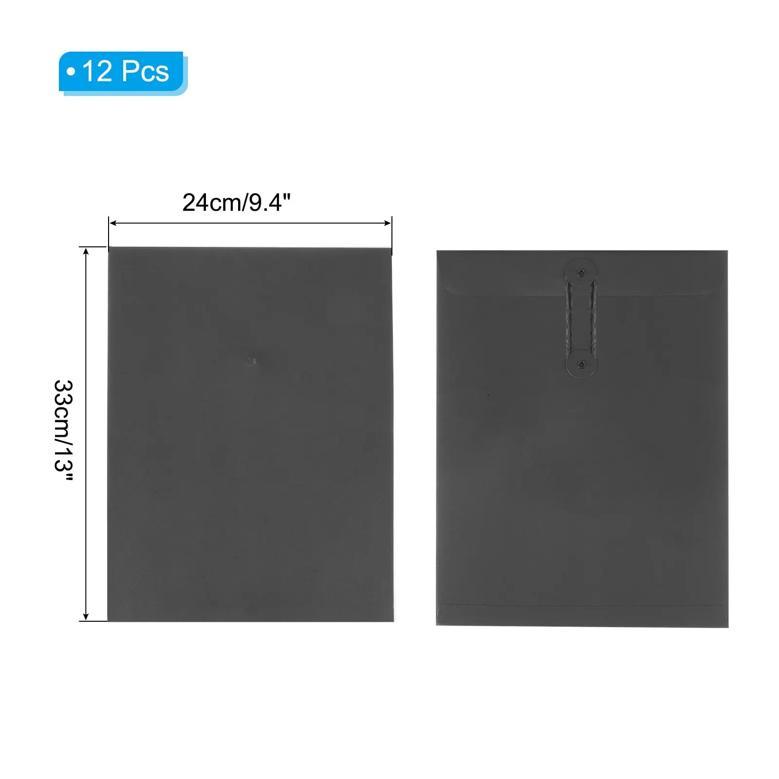 6/12Pcs Kraft Paper Envelope with String Tie Closure Vintage Envelopes File Folder Bag for Office Card Storage Document Organize
