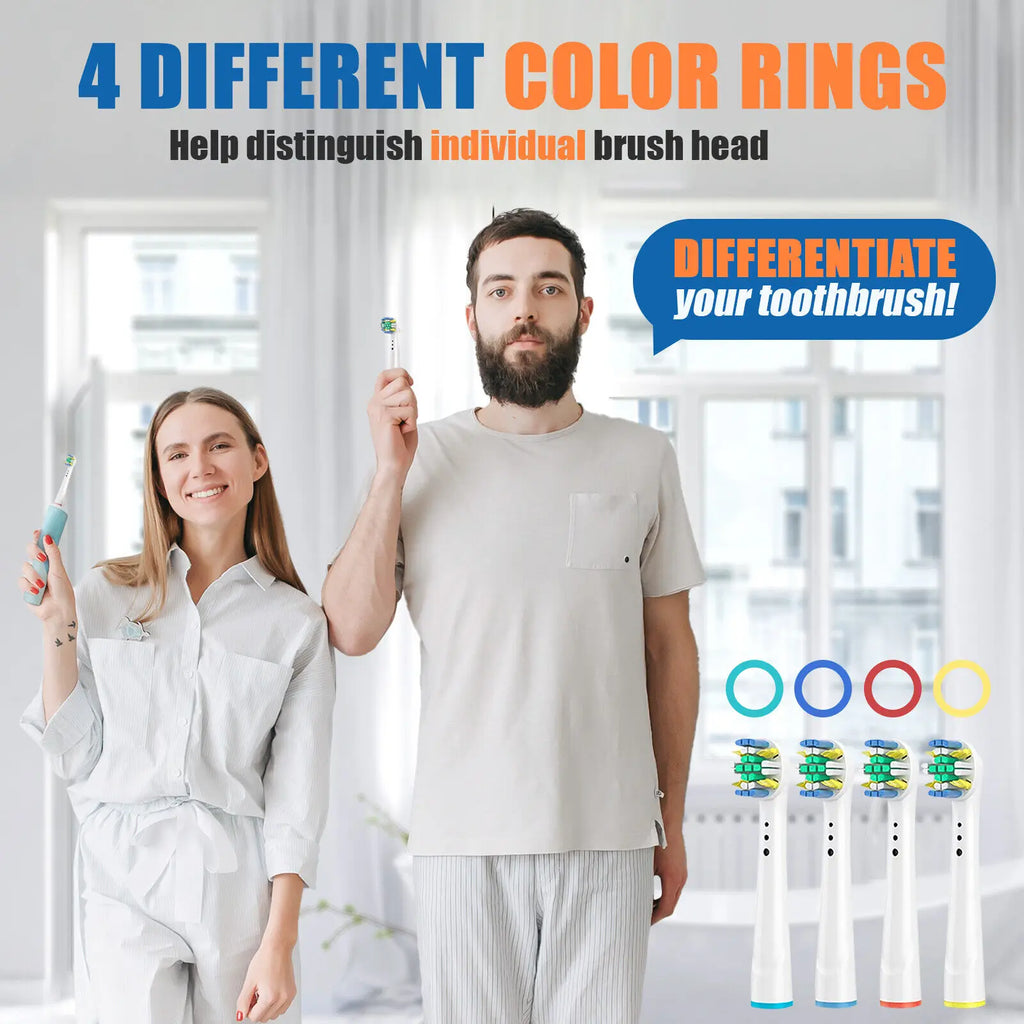 Toothbrush Replacement Heads Refill for Oral B Electric Brush Pro1000 Pro3000 Pro5000 Pro7000 Vitality Floss Action (Not for iO)