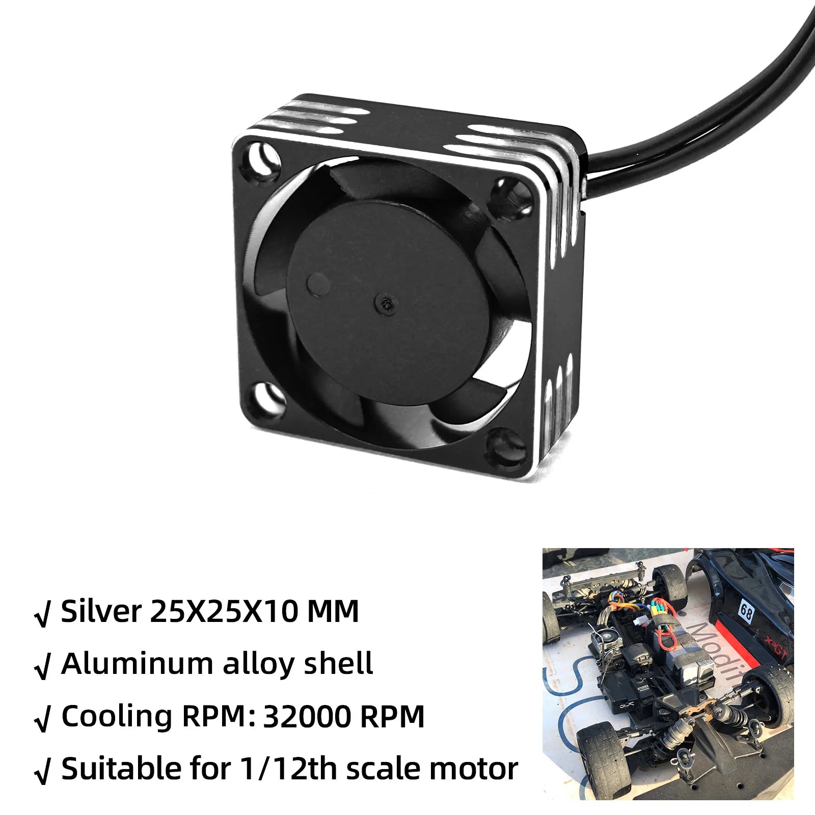 RC 25/30/35/40/50mm Fan 28000 RPM Heat Dissipation Cooling Fan for RC Crawler 1/10 1/8 1/5 Motor Brushless/Brushed ESC RC Car