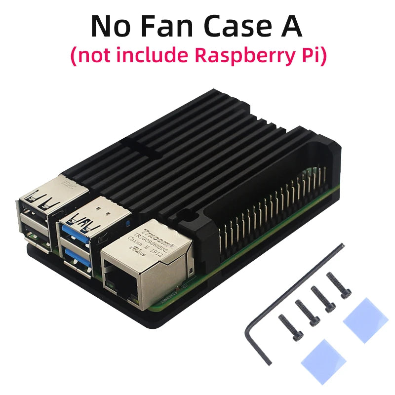 Aluminum Case for Raspberry Pi 4 Model B Armored Shell Passive Cooling Radiator Optional Dual Fan Cooler for Raspberry Pi 4