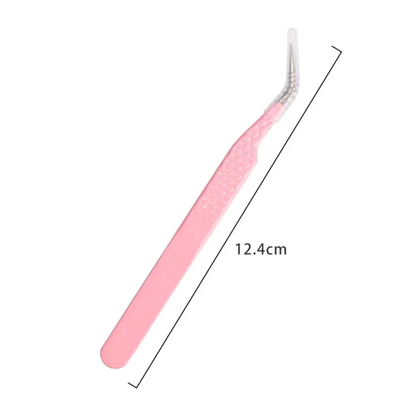 1pcs Fiber Tip Eyelash Extension Tweezers Stainless Steel Eyebrow Clip Lash Lifting High Precise Eyelashes Tweezer Makeup Tool