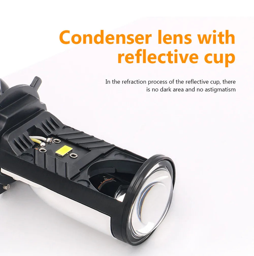 Turbo Fan H4 LED Headlights Car H4 Mini Projector Lens 6000K Super Bright 20000LM High Low Beam Auto LED Lights Car Light Lamp