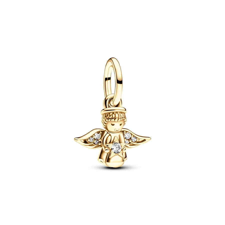 Gold Plated CZ Charms Fit Original Bracelet 925 Sterling Silver Core Heart Star Flower Dangle Beads Luxury DIY Jewelry Gift