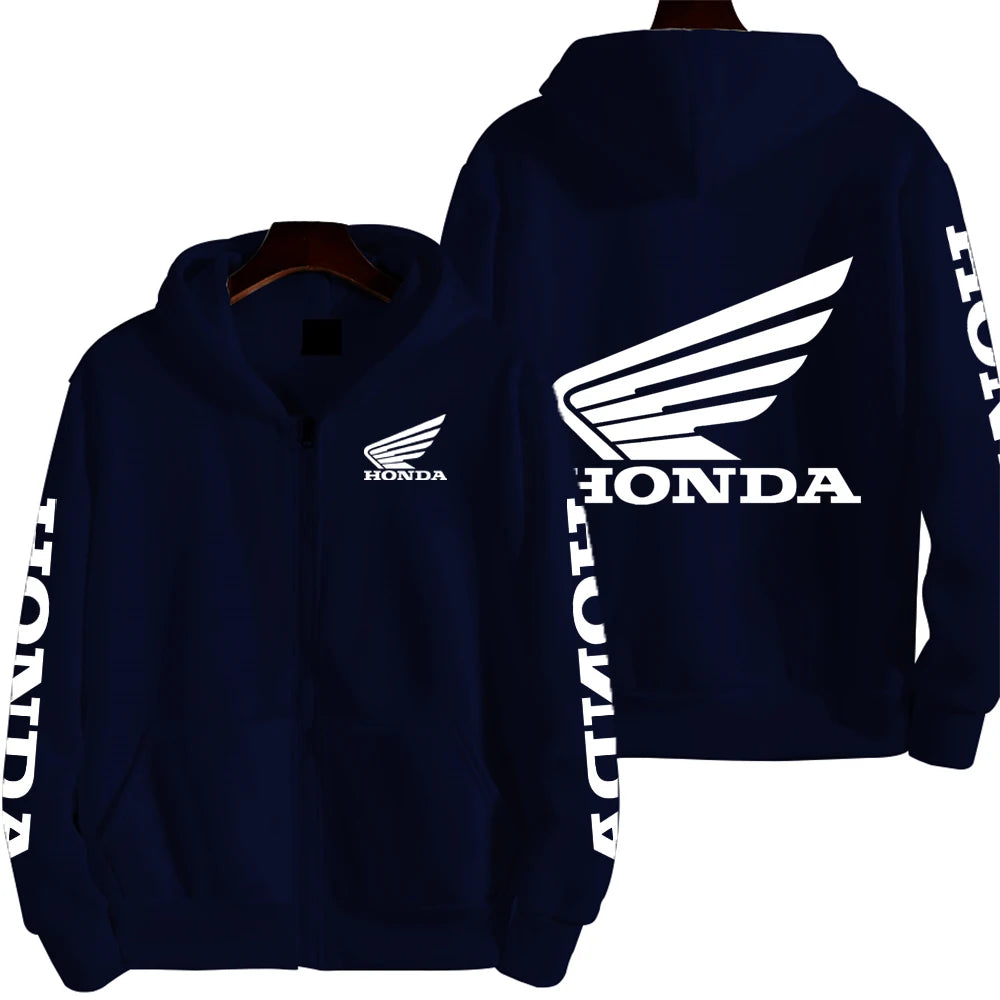 Honda Motorcycle Racing Team Competition Men's Outdoor Sports Zipper Hoodie Fashion 2025 New Sport Women's Jacket Coat