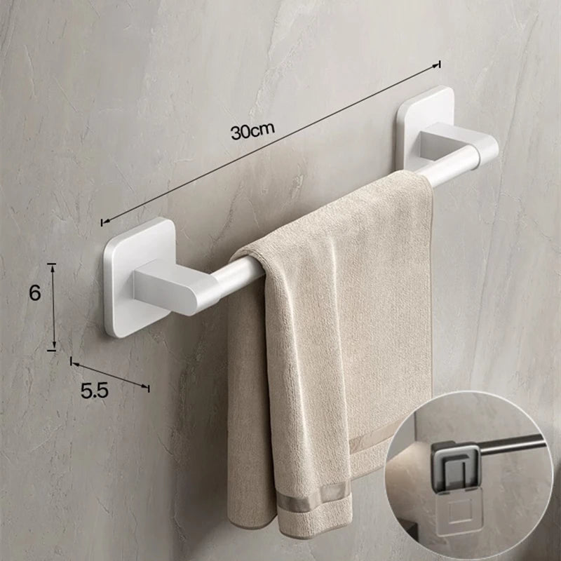 Without Drilling Bathroom Towel Holder Slipper Rack Holder Wall Mounted Towel Shelf Towel Bar Kitchen Bathroom Accessories