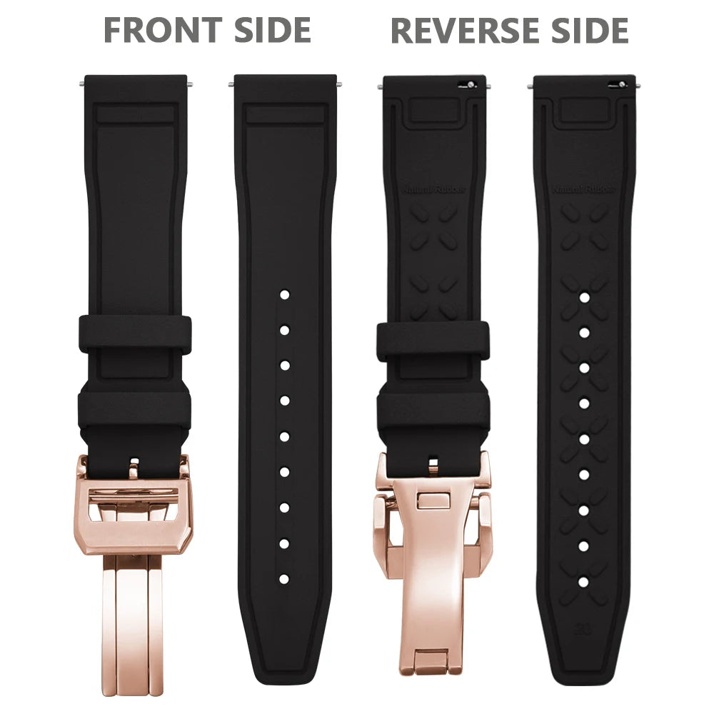 FKM Rubber Strap for IWC Big Pilot Mark Portugieser TOP GUN 20mm21mm 22mm Quick Release Strap Diving Sport Butterfly Buckle Band