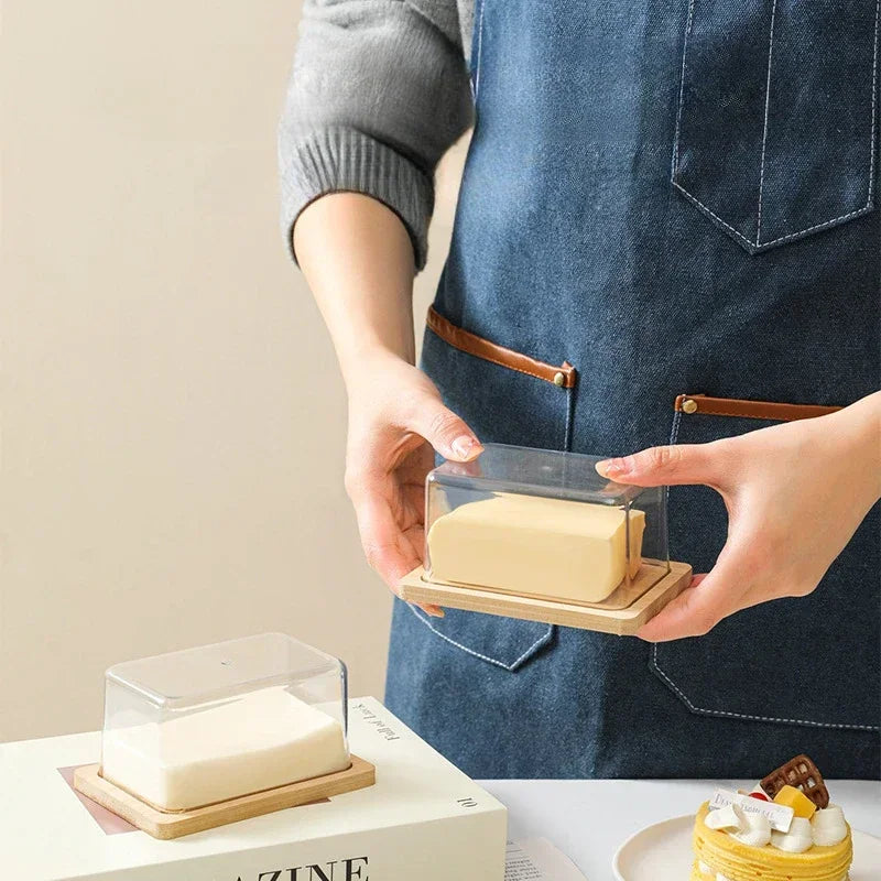 Butter Dish Butter Knife with Transparent Acrylic Cover Kitchen Butter Storage Container Box Butter Tableware Kitchen Supplies
