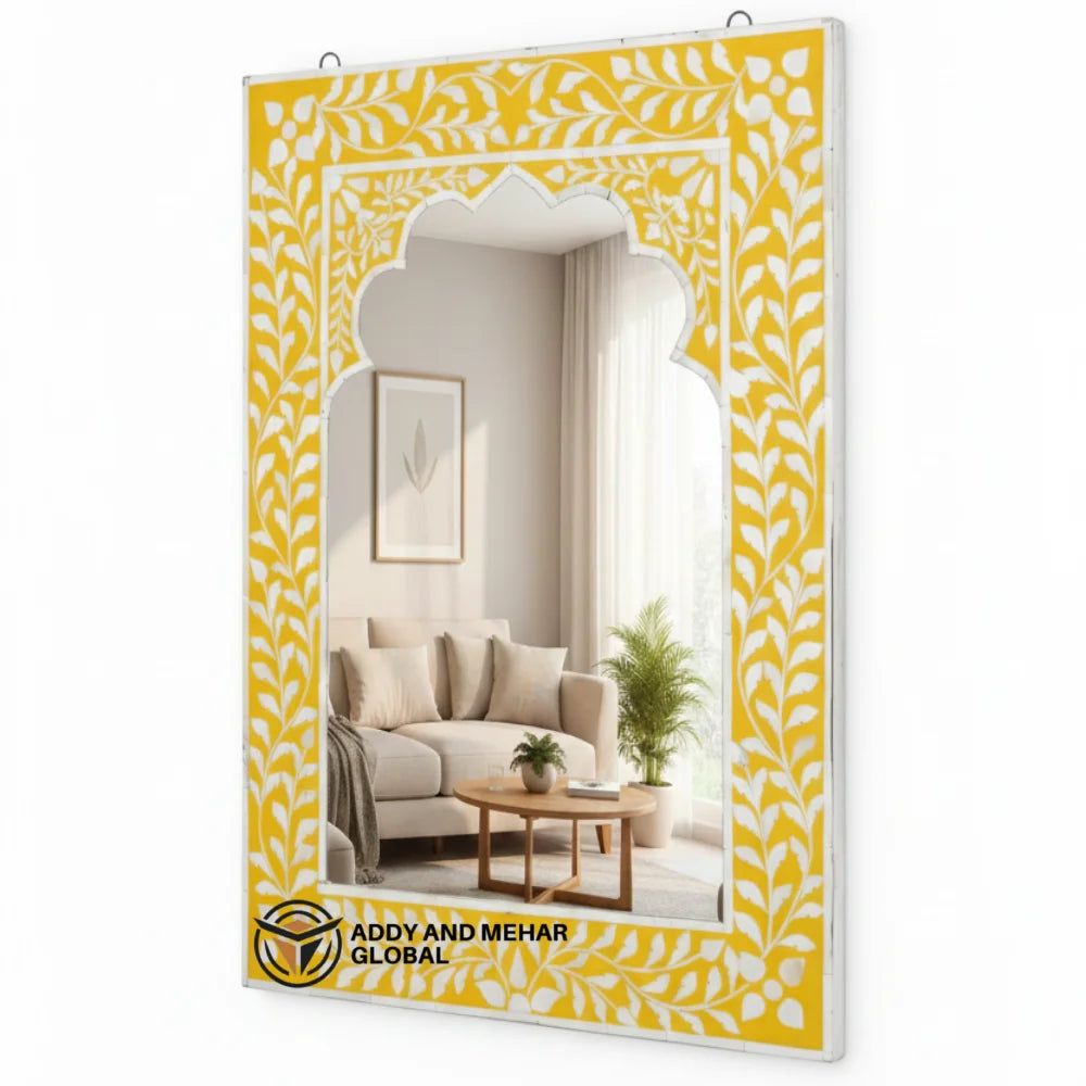 Handcrafted MDF Art Deco Square Wedding Wall Mirror-Elegant Eco-Friendly Decorative Wall Dcor